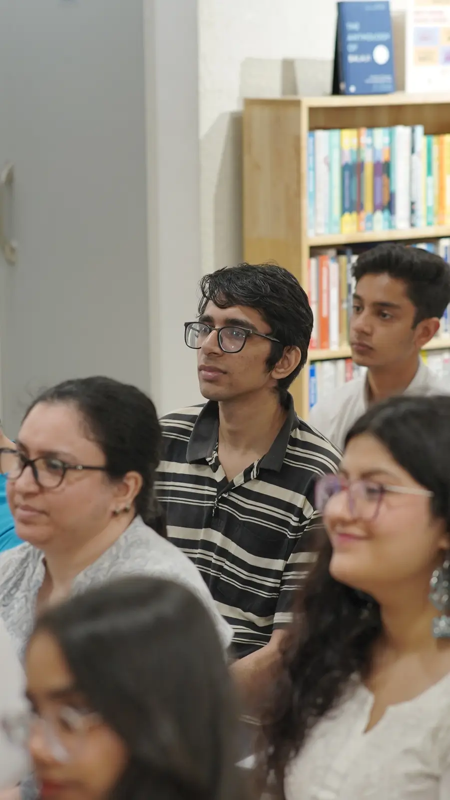 The audience listening during a session
